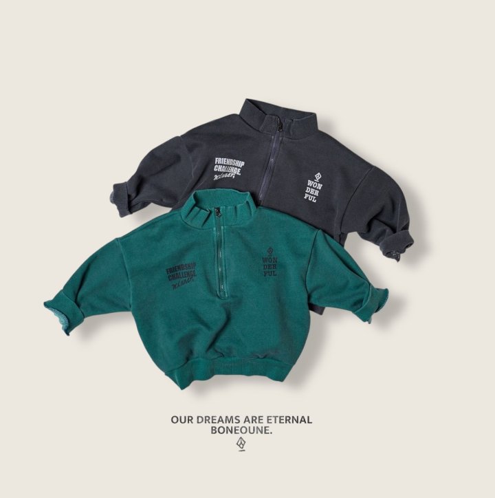 Boneoune - Korean Children Fashion - #kidsshorts - Rucker Half Zip-up - 12