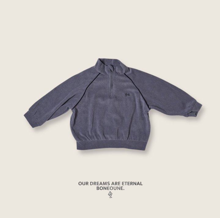 Boneoune - Korean Children Fashion - #kidsshorts - Titan Terry Half Zip-up - 7