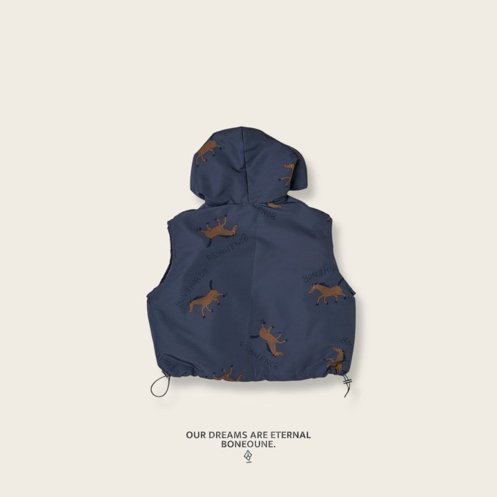 Boneoune - Korean Children Fashion - #kidsshorts - Autumn Horse Hoodie Vest (Junior) - 5