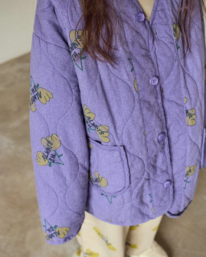 Boneoune - Korean Children Fashion - #kidsshorts - Two Flower Quilted Overlap Jacket - 10