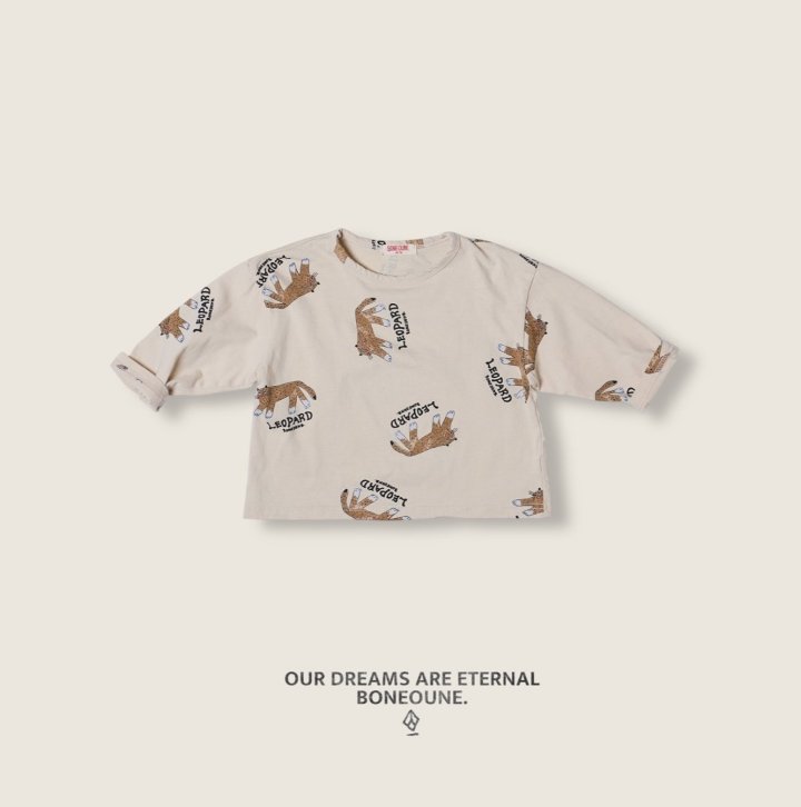 Boneoune - Korean Children Fashion - #kidsstore - Leopard All-over Print Tee - 7