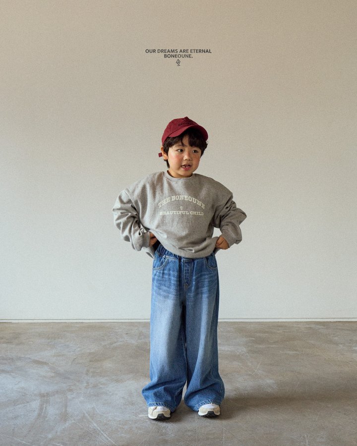 Boneoune - Korean Children Fashion - #kidsstore - BOBO Wide Denim Pants - 3