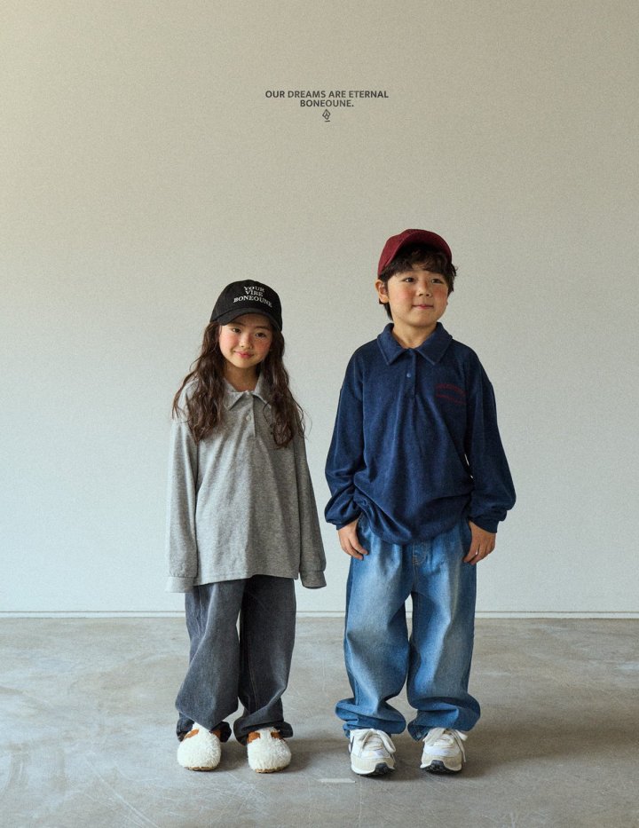Boneoune - Korean Children Fashion - #kidzfashiontrend - Terry Collar Tee - 5
