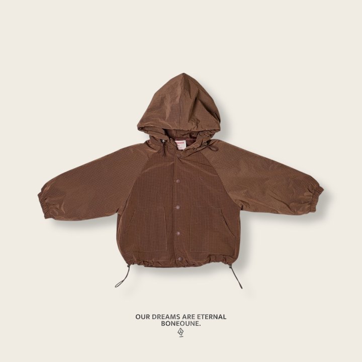 Boneoune - Korean Children Fashion - #kidzfashiontrend - Ribbed Hooded Windbreaker (Junior) - 12