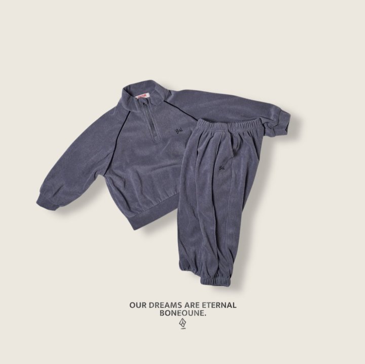 Boneoune - Korean Children Fashion - #kidzfashiontrend - Titan Terry Half Zip-up - 9