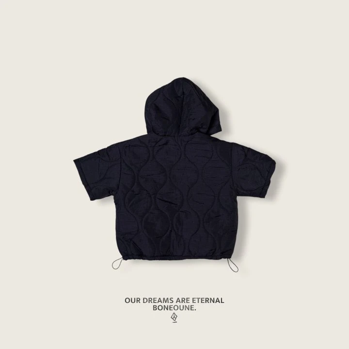Boneoune - Korean Children Fashion - #kidzfashiontrend - Half Hooded Padded Zip-up - 5