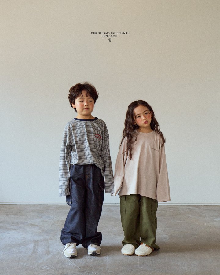 Boneoune - Korean Children Fashion - #kidsstore - Nonfade Cargo Denim Pants - 4