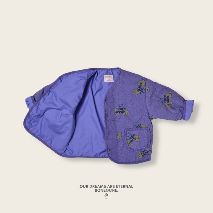 Boneoune - Korean Children Fashion - #kidzfashiontrend - Two Flower Quilted Overlap Jacket - 12