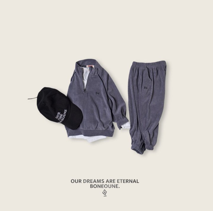 Boneoune - Korean Children Fashion - #littlefashionista - Titan Terry Half Zip-up - 11