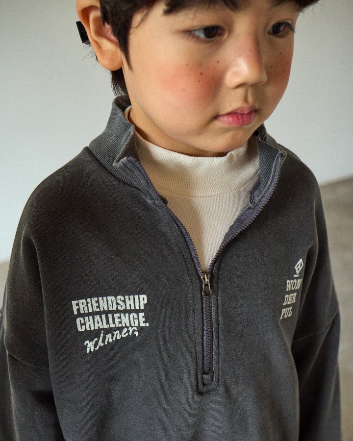 Boneoune - Korean Children Fashion - #magicofchildhood - Rucker Half Zip-up - 3