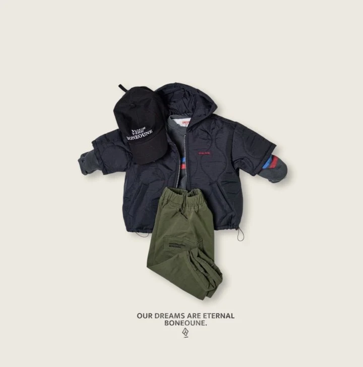 Boneoune - Korean Children Fashion - #magicofchildhood - Half Hooded Padded Zip-up - 8