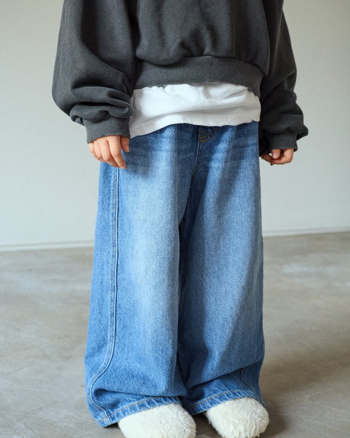 Boneoune - Korean Children Fashion - #magicofchildhood - BOBO Wide Denim Pants - 7