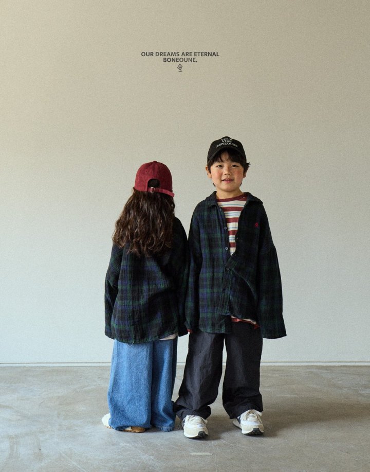 Boneoune - Korean Children Fashion - #minifashionista - Bestie Check Shirt - 6
