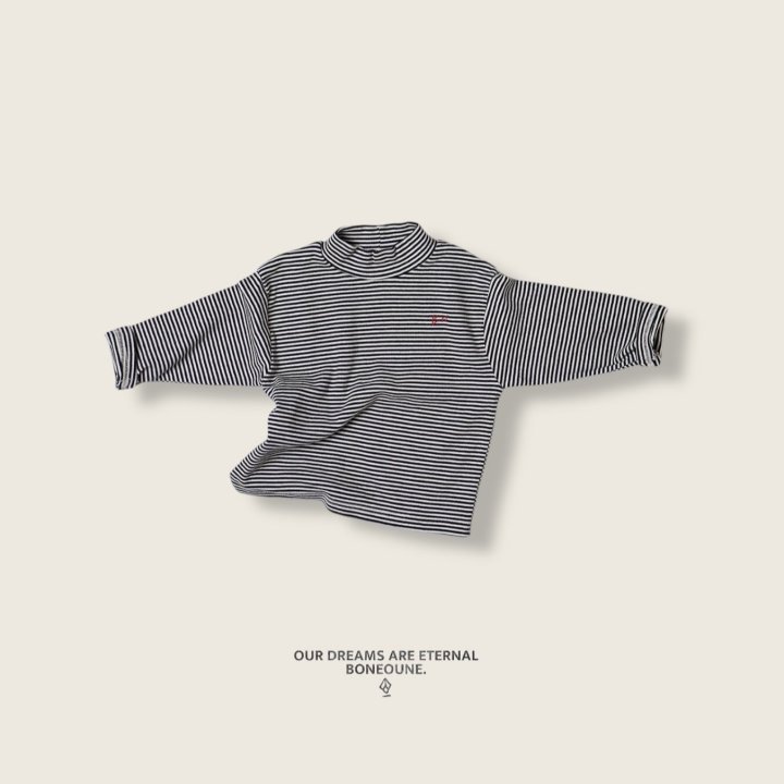 Boneoune - Korean Children Fashion - #minifashionista - Stripe Turtleneck Tee - 6