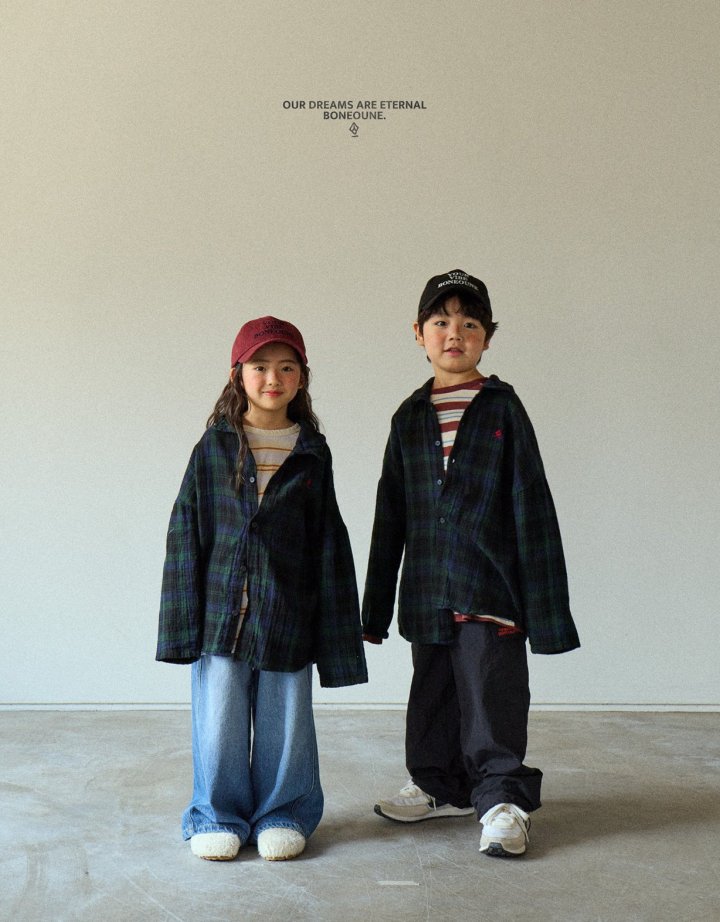 Boneoune - Korean Children Fashion - #prettylittlegirls - Bestie Check Shirt - 7