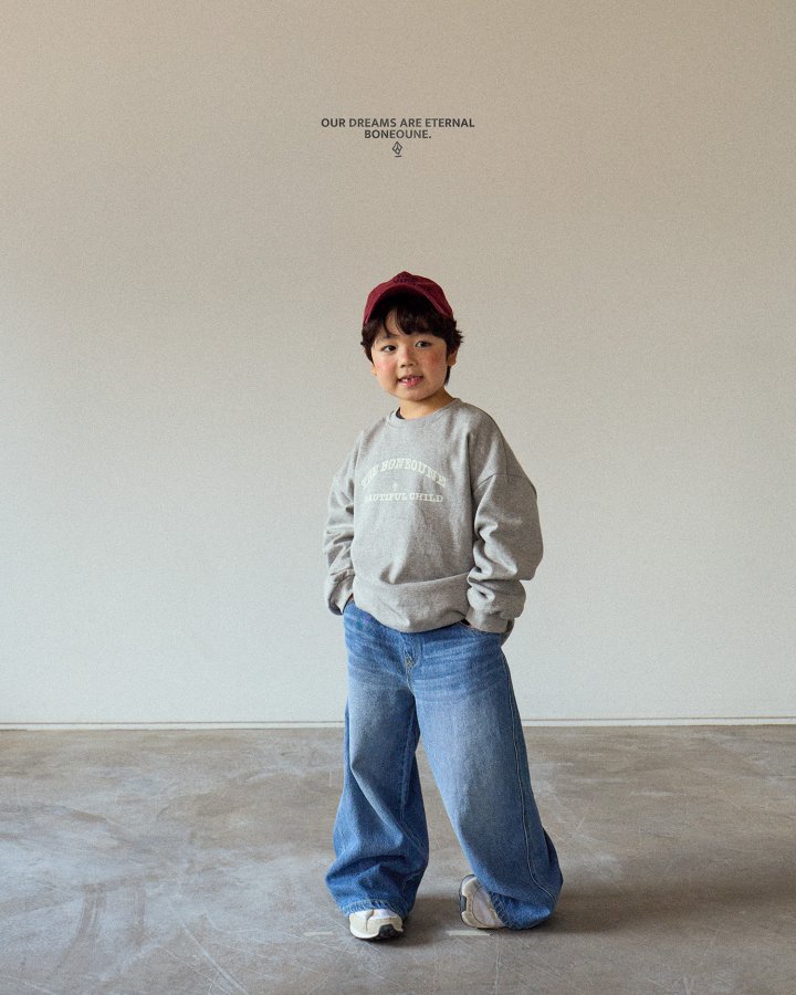 Boneoune - Korean Children Fashion - #prettylittlegirls - BOBO Wide Denim Pants - 9