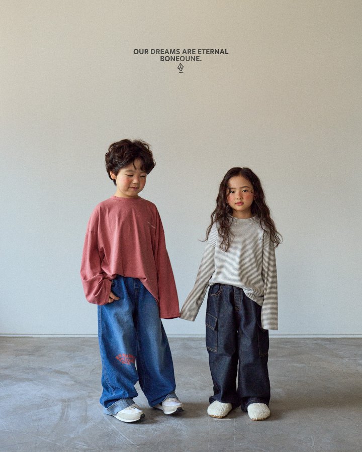 Boneoune - Korean Children Fashion - #stylishchildhood - Nonfade Cargo Denim Pants - 12