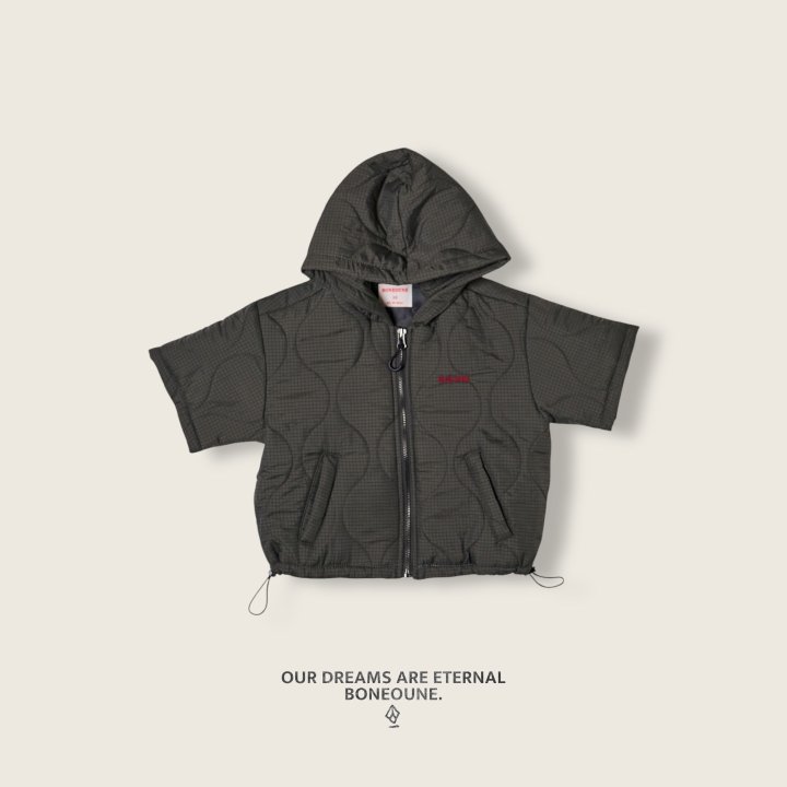 Boneoune - Korean Children Fashion - #todddlerfashion - Half Hooded Padded Zip-up - 11