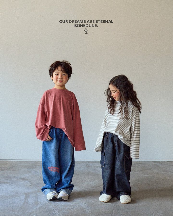 Boneoune - Korean Children Fashion - #todddlerfashion - Nonfade Cargo Denim Pants - 10