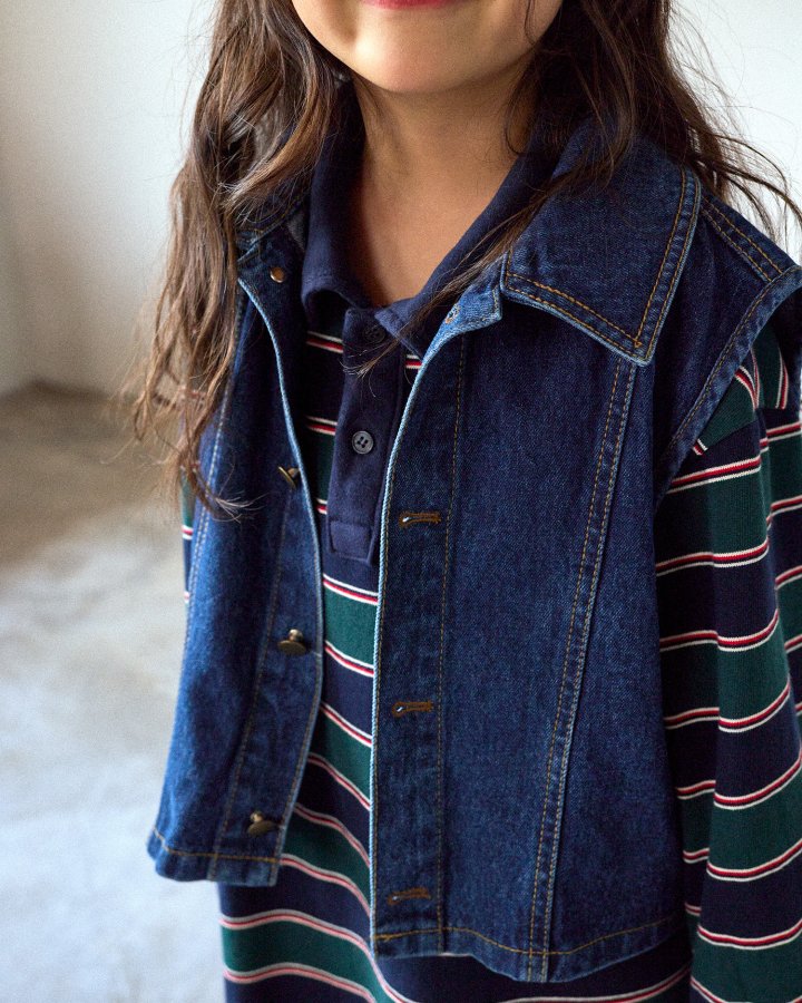 Boneoune - Korean Children Fashion - #todddlerfashion - Highteen Denim Vest - 4