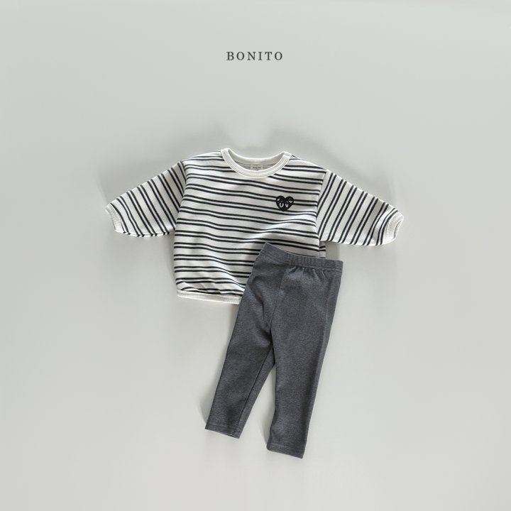 Bonito - Korean Baby Fashion - #babyboutique - Stripe Hem Leggings Set - 11