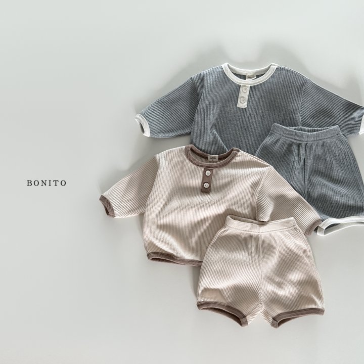 Bonito - Korean Baby Fashion - #babyboutique - Waffle Hem Set - 3