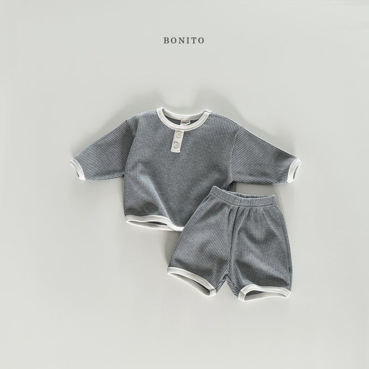 Bonito - Korean Baby Fashion - #babyboutique - Waffle Hem Set - 4