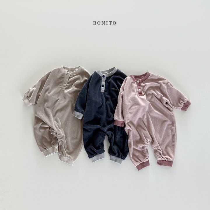 Bonito - Korean Baby Fashion - #babyboutiqueclothing - Terry Color Block Button Romper