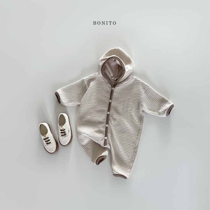 Bonito - Korean Baby Fashion - #babyboutiqueclothing - Embossed Hoodie Romper - 9