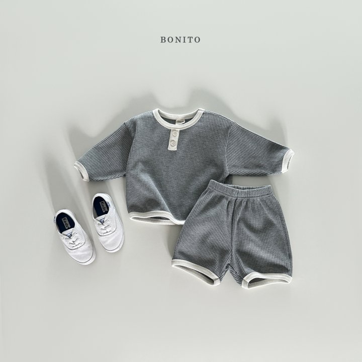 Bonito - Korean Baby Fashion - #babyclothing - Waffle Hem Set - 6