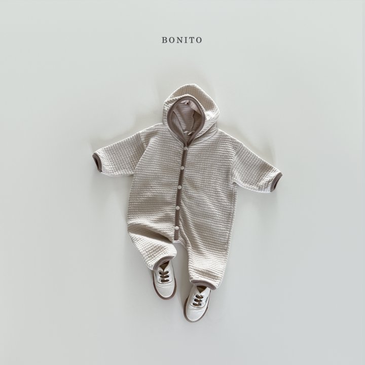 Bonito - Korean Baby Fashion - #babyfashion - Embossed Hoodie Romper - 11