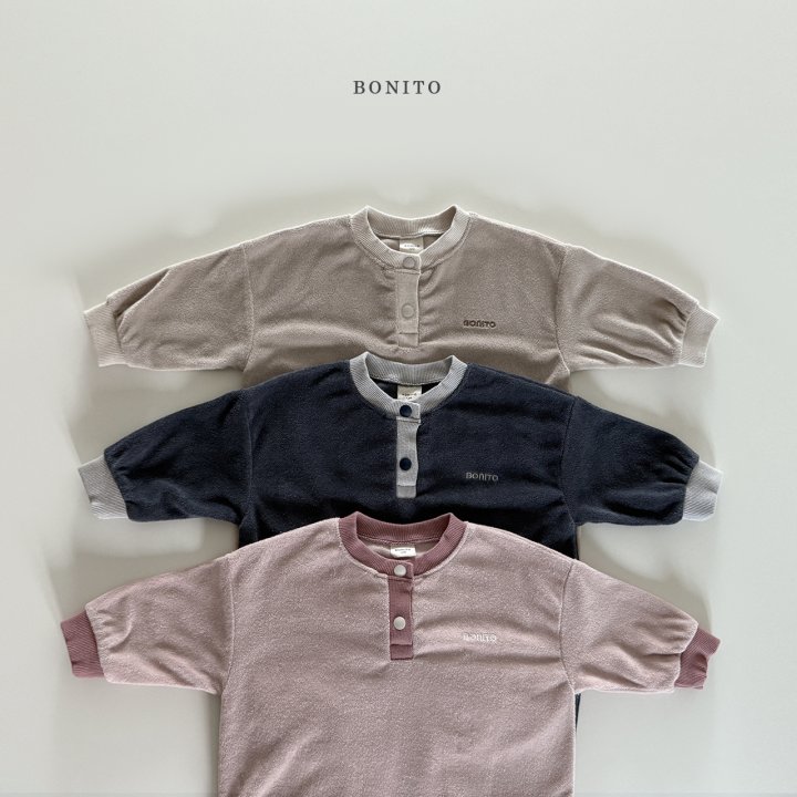 Bonito - Korean Baby Fashion - #babyfashion - Terry Color Block Button Romper - 4