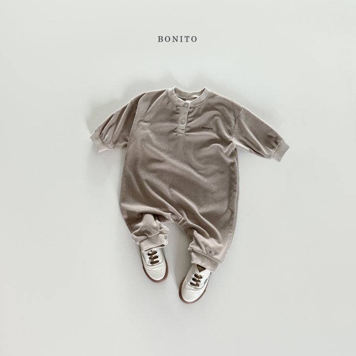 Bonito - Korean Baby Fashion - #babylifestyle - Terry Color Block Button Romper - 6