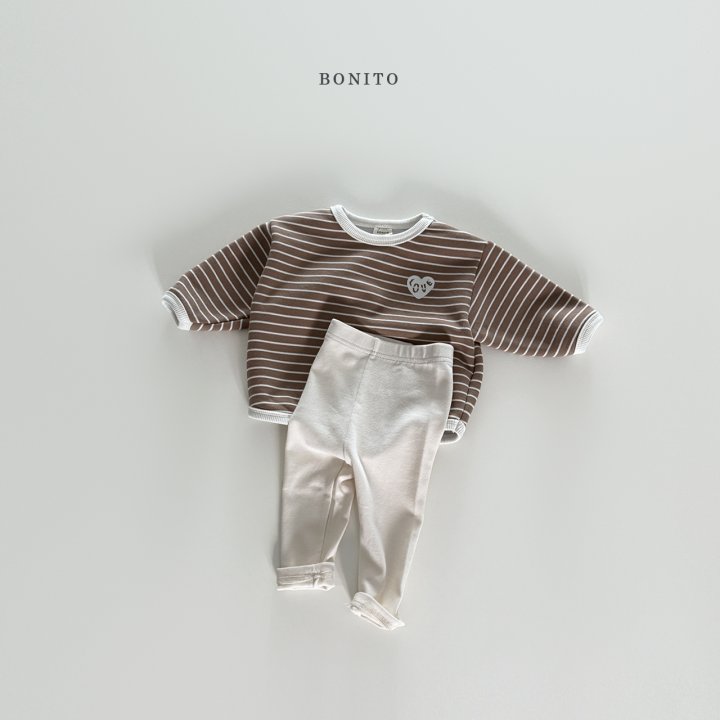 Bonito - Korean Baby Fashion - #babylifestyle - Stripe Hem Leggings Set - 4