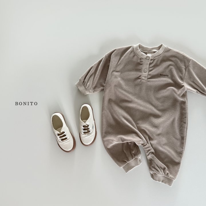 Bonito - Korean Baby Fashion - #babyootd - Terry Color Block Button Romper - 8