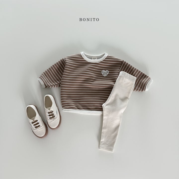Bonito - Korean Baby Fashion - #babyootd - Stripe Hem Leggings Set - 5