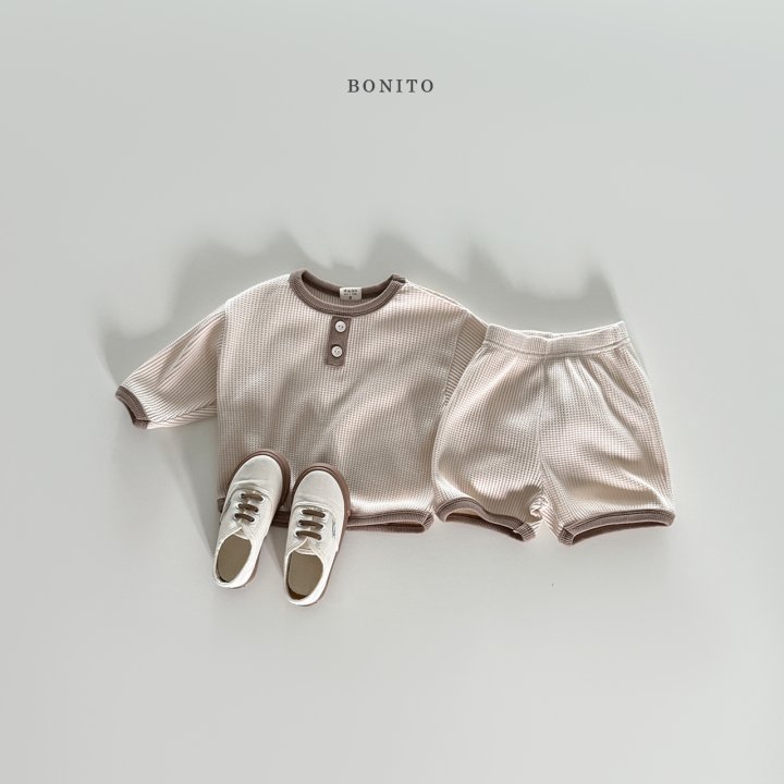 Bonito - Korean Baby Fashion - #babyootd - Waffle Hem Set - 12