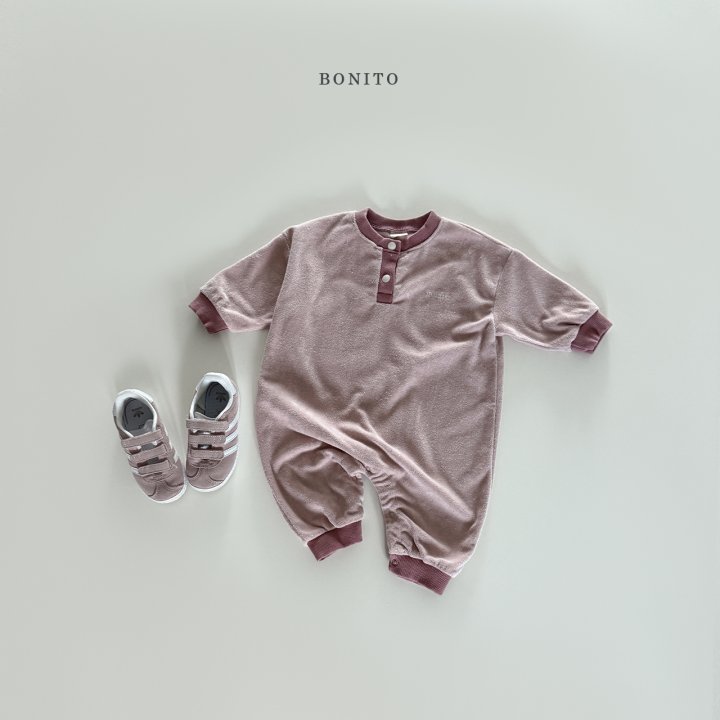 Bonito - Korean Baby Fashion - #babyoutfit - Terry Color Block Button Romper - 10