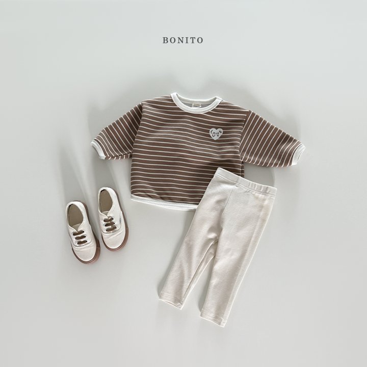 Bonito - Korean Baby Fashion - #babyoutfit - Stripe Hem Leggings Set - 7