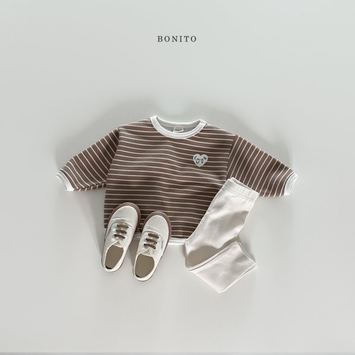Bonito - Korean Baby Fashion - #babywear - Stripe Hem Leggings Set - 8