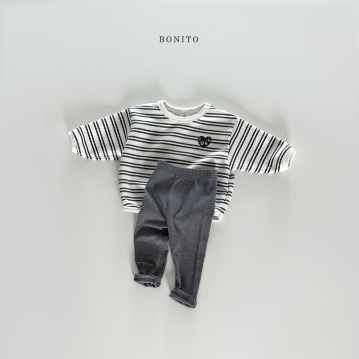Bonito - Korean Baby Fashion - #onlinebabyboutique - Stripe Hem Leggings Set - 9
