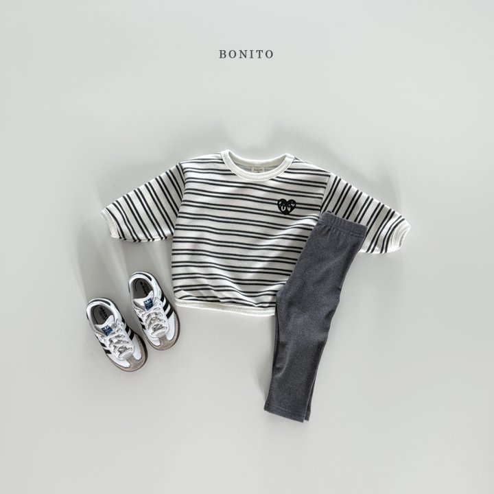 Bonito - Korean Baby Fashion - #onlinebabyshop - Stripe Hem Leggings Set - 10