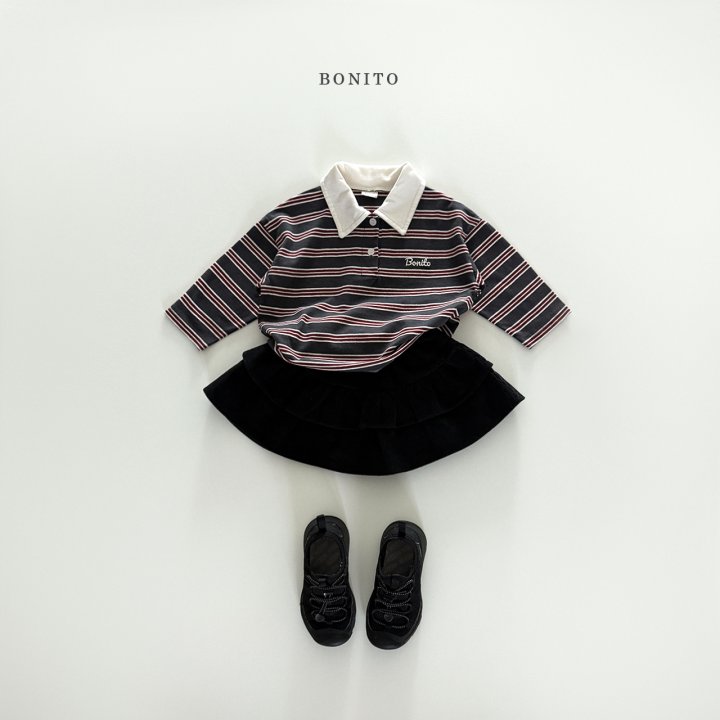 Bonito - Korean Children Fashion - #Kfashion4kids - Stripe Collar Tee - 9