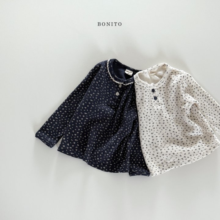 Bonito - Korean Children Fashion - #kidzfashiontrend - Floral Waffle Lace Tee - 4