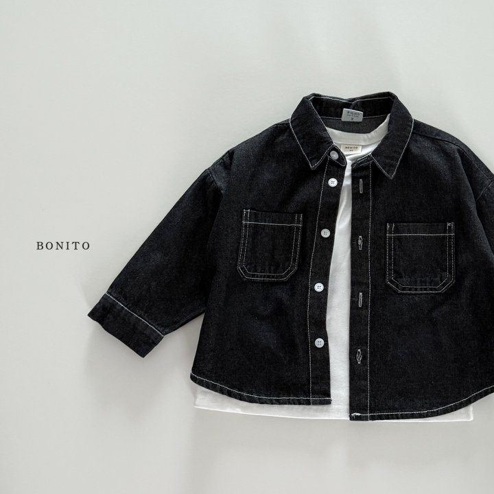 Bonito - Korean Children Fashion - #Kfashion4kids - Denim Stitch Shirt - 3
