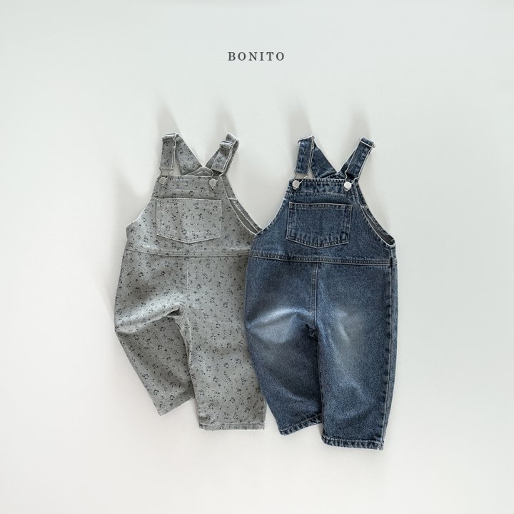 Bonito - Korean Children Fashion - #prettylittlegirls - Denim Flower Overalls - 4