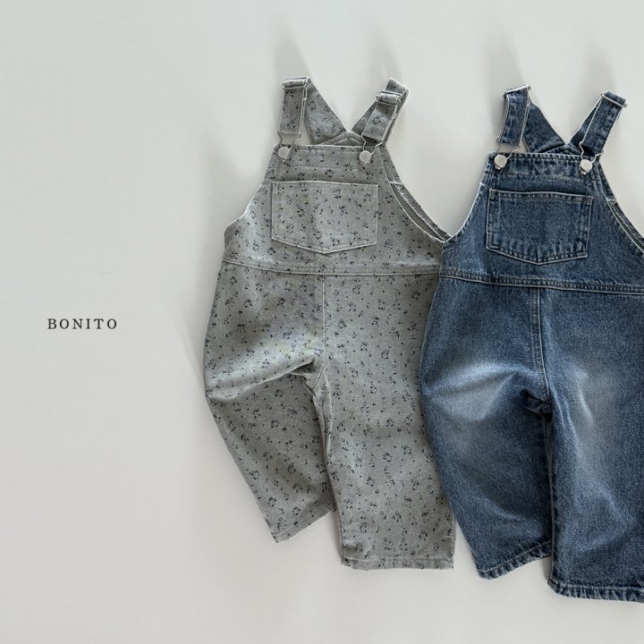 Bonito - Korean Children Fashion - #childofig - Denim Flower Overalls - 5
