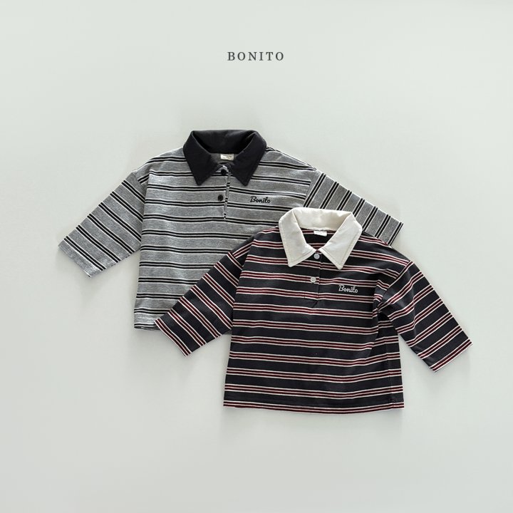Bonito - Korean Children Fashion - #childofig - Stripe Collar Tee