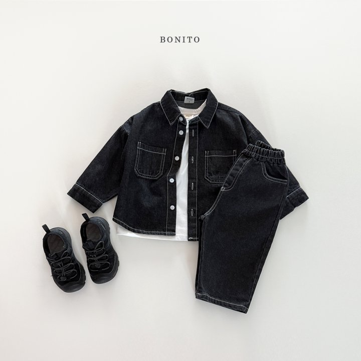Bonito - Korean Children Fashion - #childofig - Denim Stitch Shirt - 8