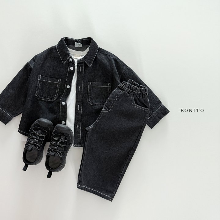 Bonito - Korean Children Fashion - #childofig - Denim Stitch Shirt - 9